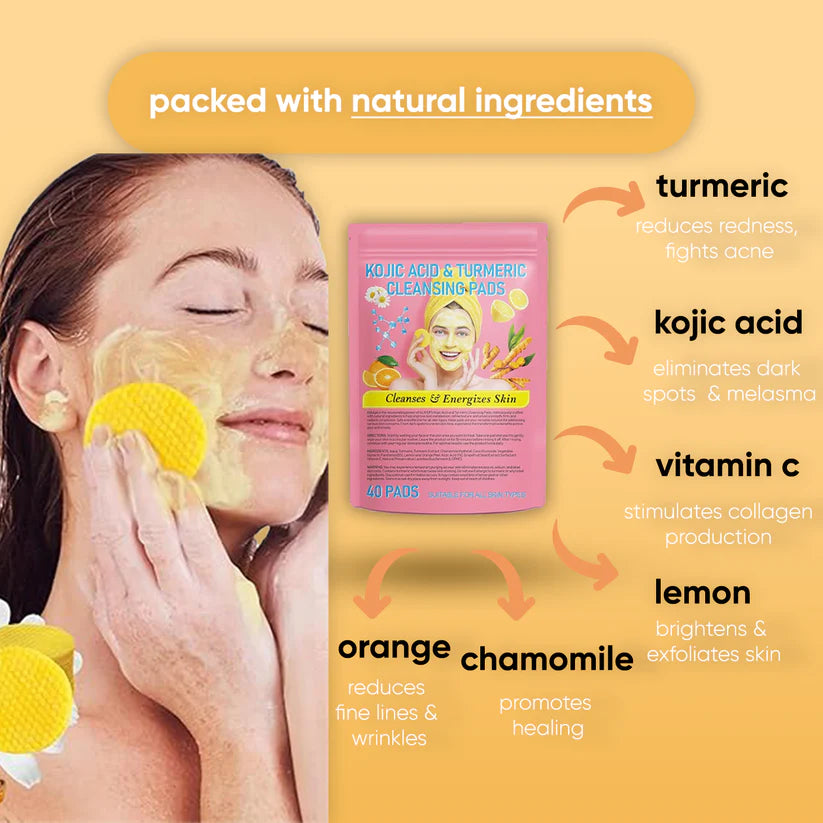 Turmeric & Kojic Acid Cleansing Pads Vitaluxe™